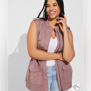 Torrid Tencel Twill Utility Vest